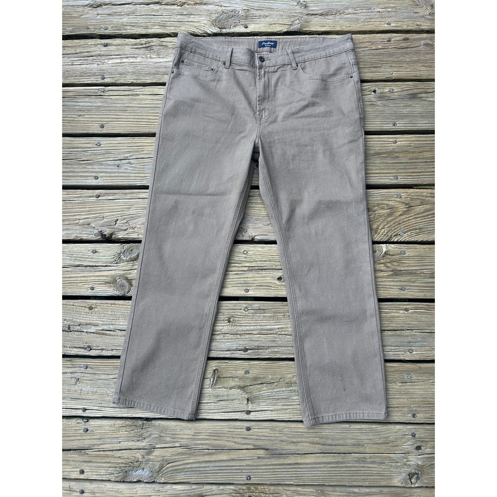 Flag & Anthem Men's Taupe 5 Pocket Pants Straight Fit Stretch Casual 34x32